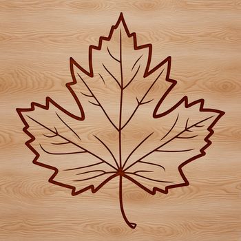A detailed, scalable illustration of a single maple leaf in vector format, suitable for digital design and printing.