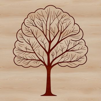 An editable vector graphic design featuring a stylized representation of a tree.