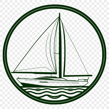 A minimalist illustration of a sailboat designed as vector art for easy editing and scaling.