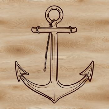 Anchor nautical symbol for cruise or boat decoration in vector format.