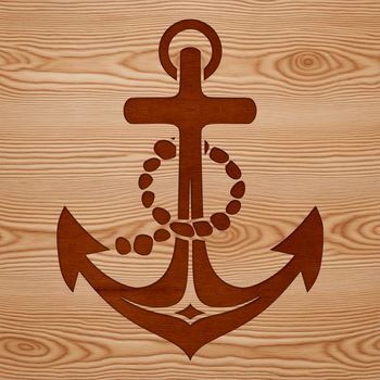 A stylized illustration of a cruise ship with anchor and nautical elements, suitable for vector art designs.