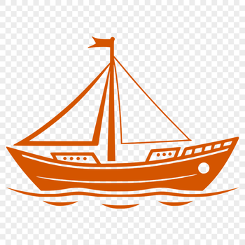 A detailed illustration of a boat, created as a vector design.