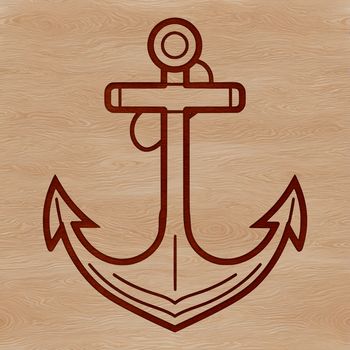 A simple line drawing illustration of an anchor, perfect for nautical-themed designs.