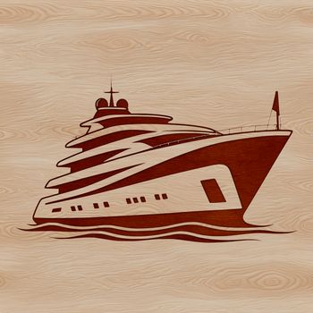 A simple, hand-drawn vector illustration of a small sailboat with minimal details.