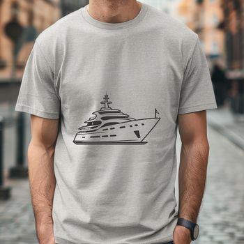A detailed illustration of a boat with sleek lines and modern design.