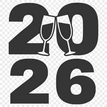 SVG illustration of a stylized calendar with the year 2026 displayed prominently.