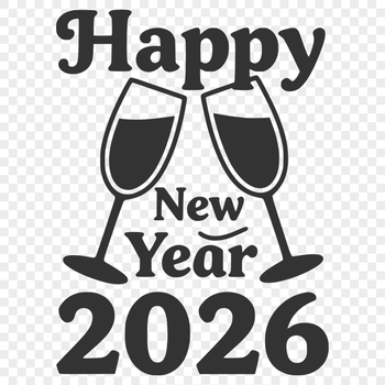 New Year 2026 quote illustration in vector format, ideal for Cricut cutting machine and commercial use.