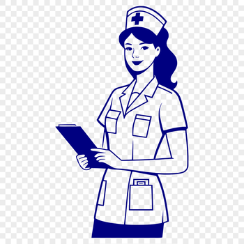 Female nurse silhouette in vector format.