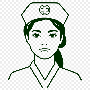 Female nurse professional illustration in vector format for graphic design projects.