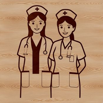 Female nurse silhouette in vector format, suitable for various applications.