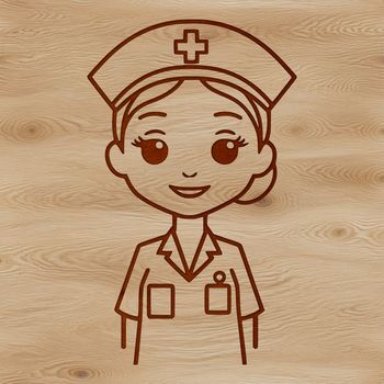 Female nurse in professional attire, depicted as a vector graphic.
