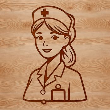 Female nurse in professional attire, suitable for vector art and clipart designs.