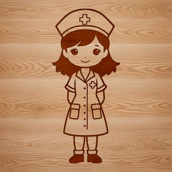 Female nurse in a white coat with stethoscope, representing the medical profession.