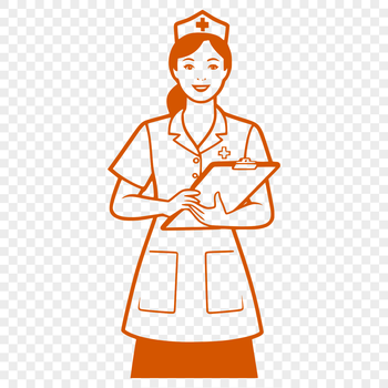 Female healthcare professional in uniform.