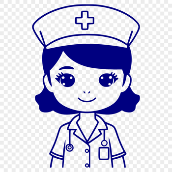 Female nurse in uniform, illustrated in vector format.