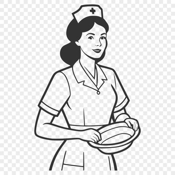 Female nurse in uniform, depicted as a simple vector illustration for design and crafting projects.