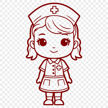 A high-resolution female nurse figure in full body attire, suitable for vector design projects.