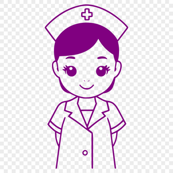Female nurse in professional attire, designed as a vector graphic.