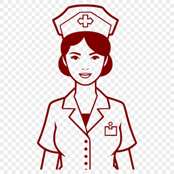 Female professional nurse in a medical setting, depicted as a vector design.