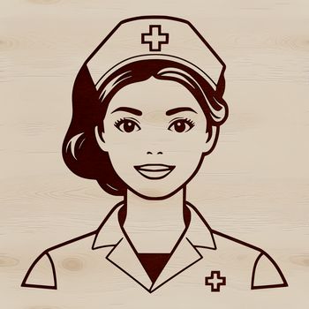Female nurse professional SVG graphic illustration for digital design.