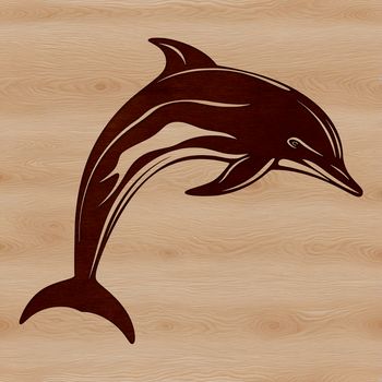 A stylized illustration of a dolphin in the ocean, suitable for various graphic design applications.