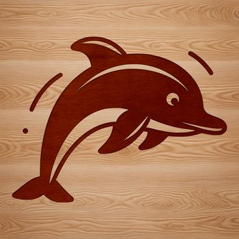 A digital illustration of a dolphin in the ocean, suitable for vector graphics and cutting machine designs.