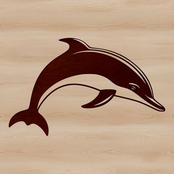 A detailed illustration of a dolphin in its natural habitat, suitable for vector design and cutting machine projects.