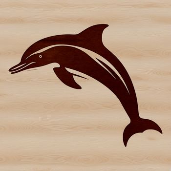 A sleek dolphin swimming through the ocean's surface.