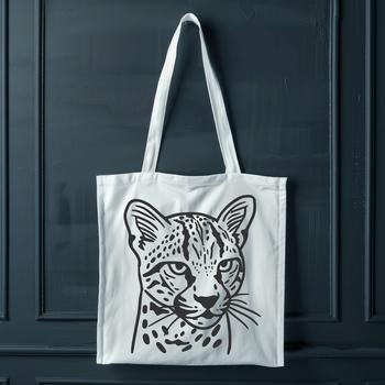 Wild ocelot portrait designed as a high-quality digital graphic.