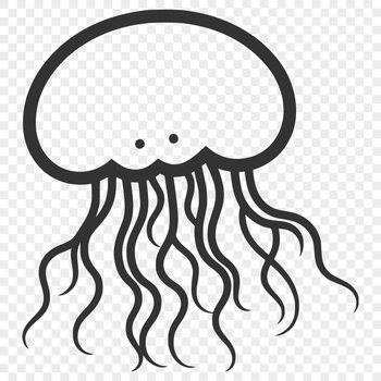 A simple line drawing of an adorable octopus, showcasing its full body with playful details.