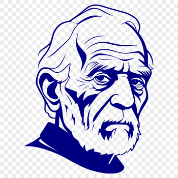 Male figure with a long beard in a vector format.
