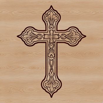 A traditional ornate cross with intricate details, suitable for religious and cultural contexts.