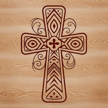 A detailed ornate cross symbol with intricate details, suitable for use in various design contexts.