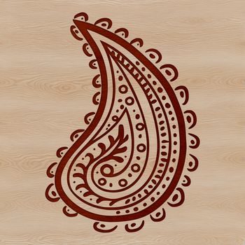A vector illustration of a classic paisley pattern, suitable for use in digital graphics and art projects.