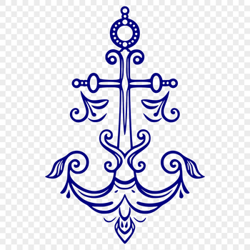 Nautical anchor design in vector format, suitable for various applications