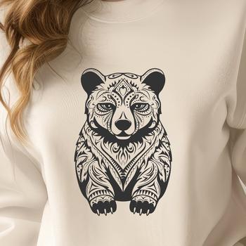 A stylized illustration of a bear in an ornate design, suitable for various digital applications.