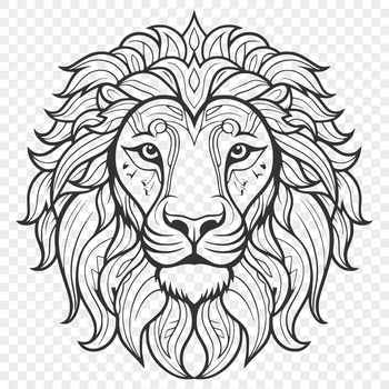 An ornate vector image of a big cat, suitable for digital design projects.