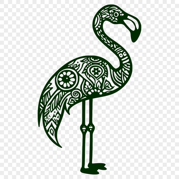 A detailed illustration of a flamingo bird in full body pose, suitable for vector art and design projects.
