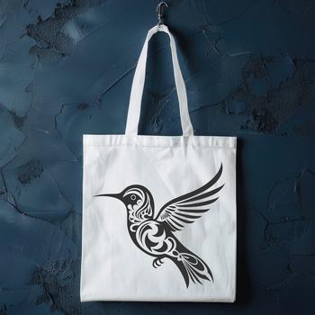A colorful illustration of a hummingbird in full body flight pose, created as a vector graphic.