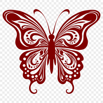 A detailed illustration of a butterfly in mid-flight, suitable for graphic design and craft projects.