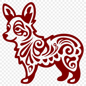 A high-quality illustration of a full-body corgi standing on its hind legs, suitable for digital and commercial use.