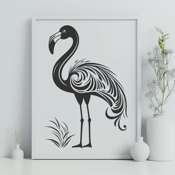 A colorful illustration of a full-body flamingo in ornate detail, suitable for various digital designs.