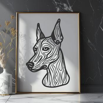 Artistic Doberman Pinscher - Vinyl DXF