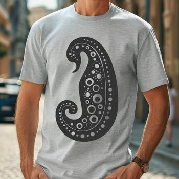 An ornate paisley shape used as a design element in vector art and clip art.