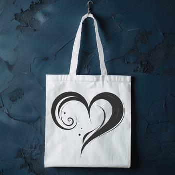 A stylized heart shape with ornate details, suitable for vector graphics and cutting machines.