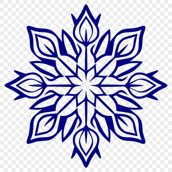 Delicate ornate snowflake design with intricate details, perfect for winter-themed projects.