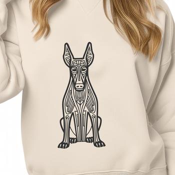 Sitting Doberman Pinscher Printable Artwork