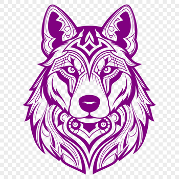 A digital illustration of a Siberian Husky's head, suitable for vector design.