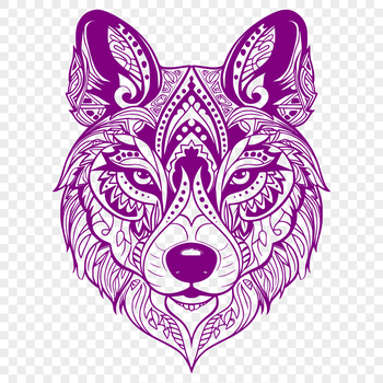 A digital representation of a Siberian Husky's head in vector format, suitable for cutting machine designs.