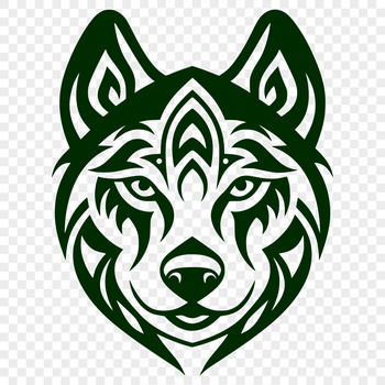 A realistic illustration of a Siberian Husky dog's head, suitable for vector art and design projects.